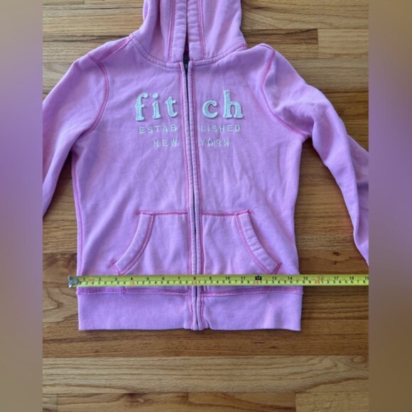 Abercrombie and Fitch pink zip up hoodie with pockets. Kids size XL - Picture 12 of 12